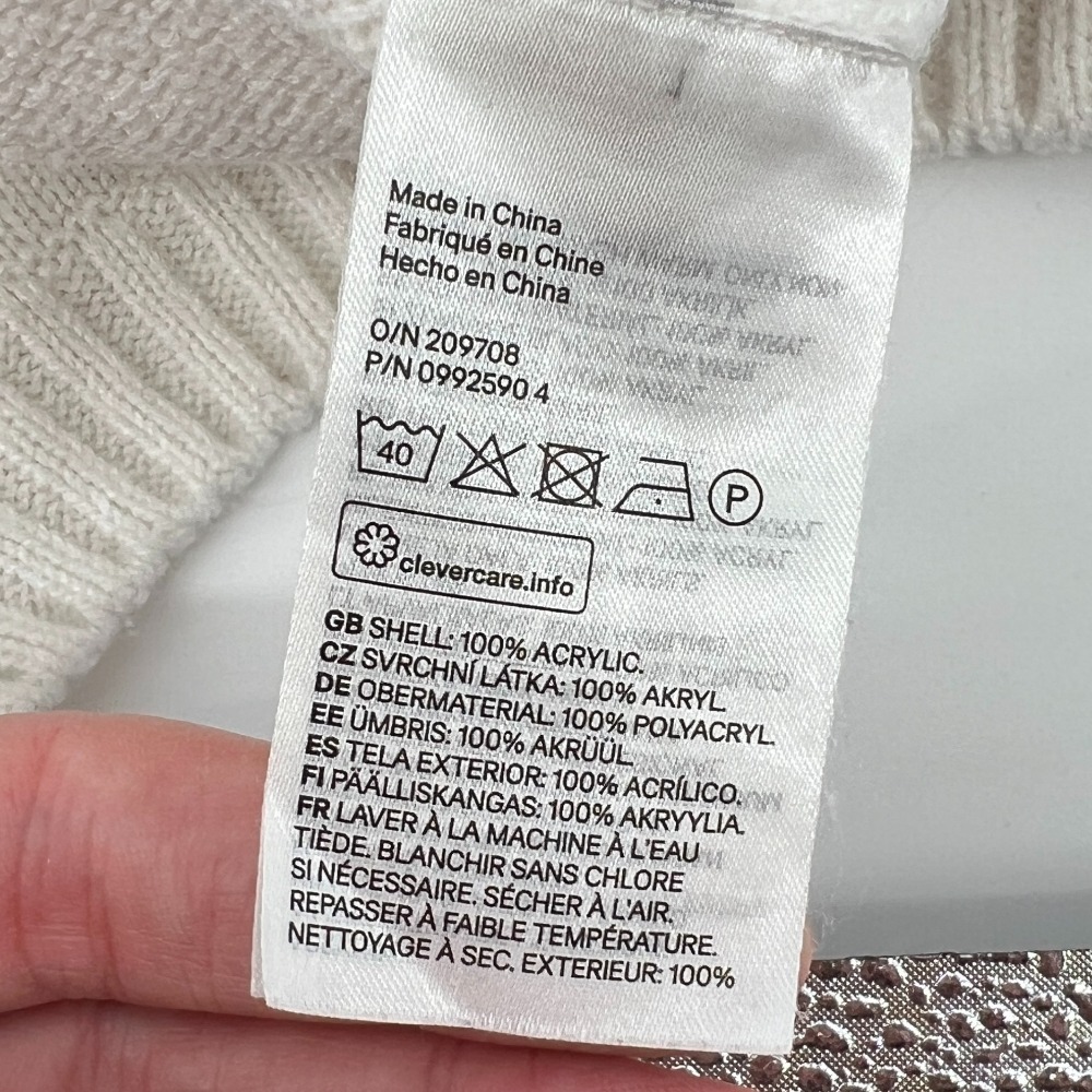 H&M Divided Women S Cropped Sleeveless Sweater Vest White Cream Acrylic Spring - Picture 6 of 7